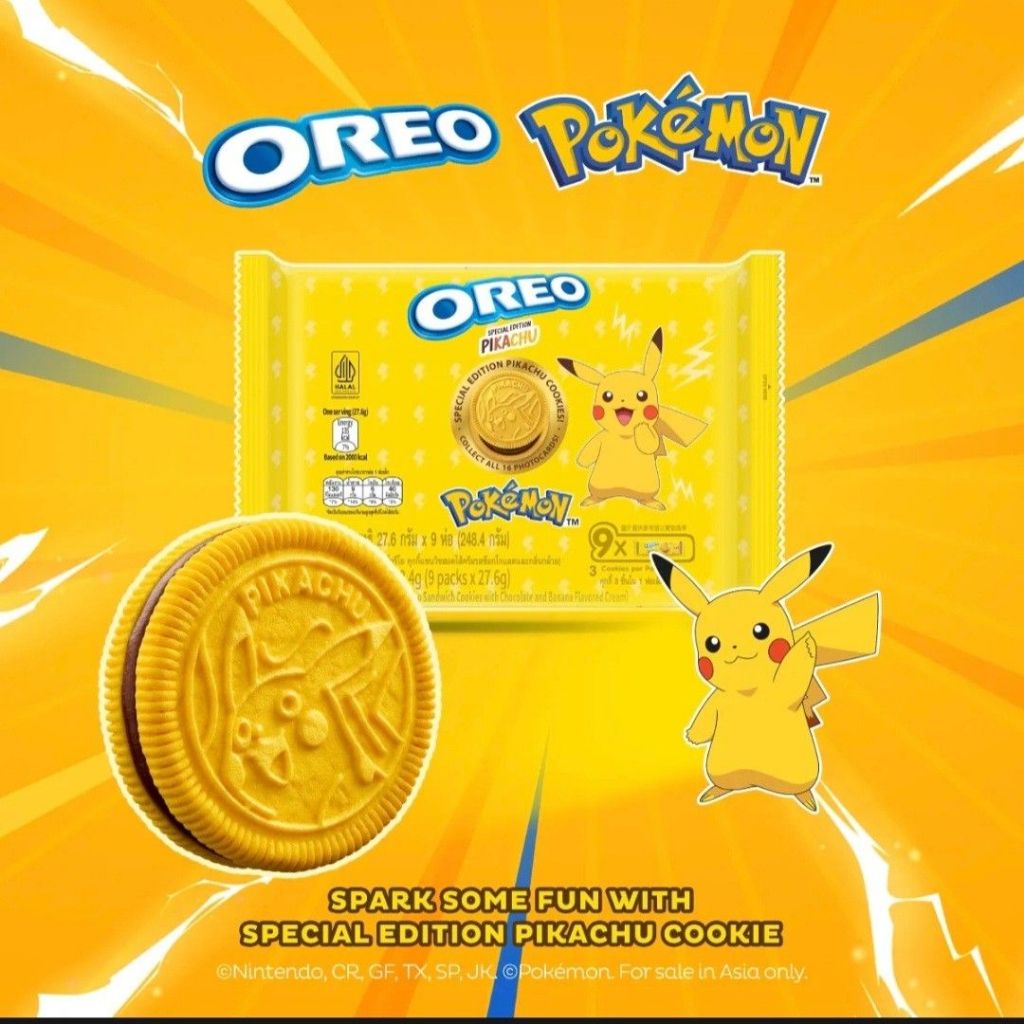 【oreo】Pokemon 寶可夢oreo 皮卡丘oreo 香蕉口味 (248g)